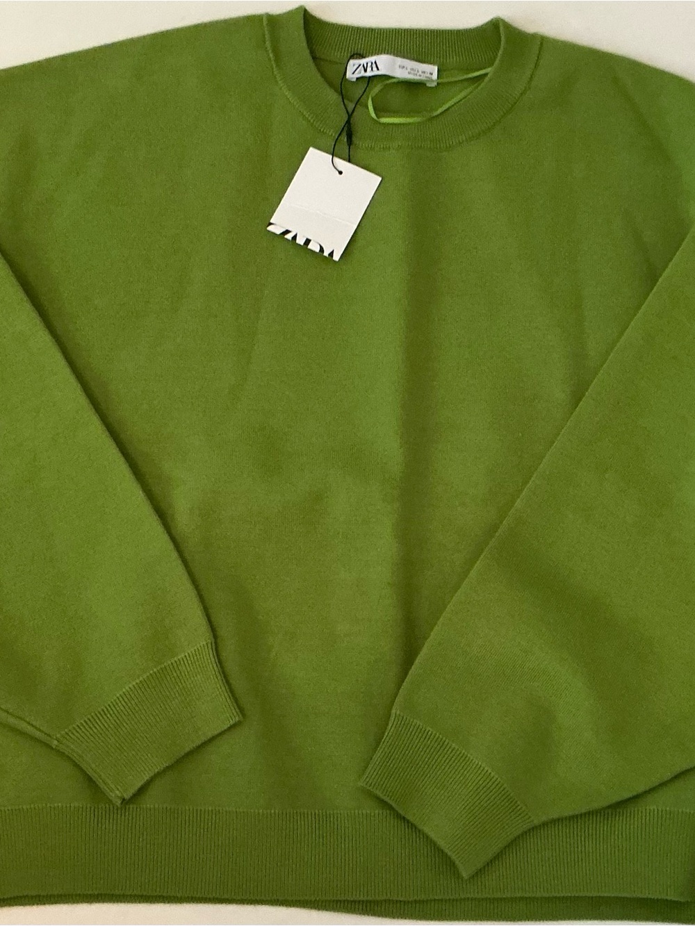 Zara Men's Crewneck Sweater in Lime Green